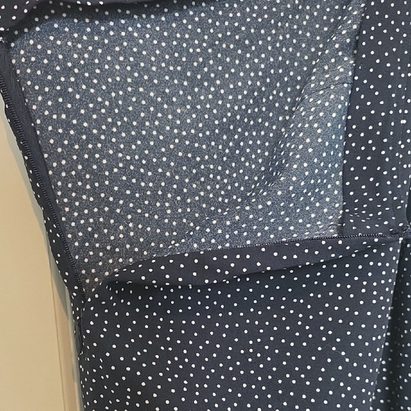 LOFT Navy Polka Dot A-Line Skirt - Picture 4 of 4